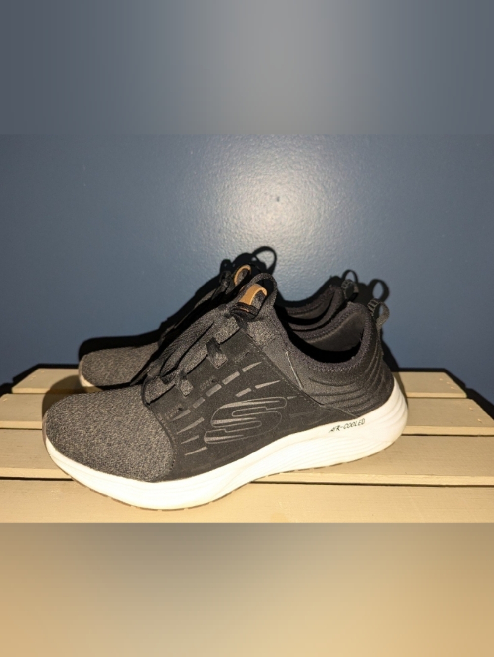 Skechers Black and Gray Slip-On Athletic Sneakers